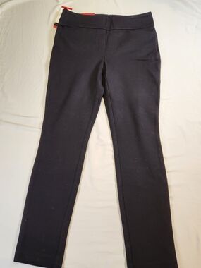 NWT Dalia Women's Black Slim Fit Dress Pants With Tummy Control Stretch Size M